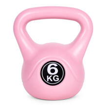 Kettlebell 6 kg vingrošanai, hanteles, svara bumba, fitnesa slodze, rozā, ModernHome