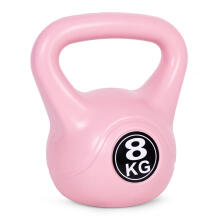 Kettlebell 8 kg vingrošanai, hanteles, svara bumba, fitnesa slodze, rozā, ModernHome