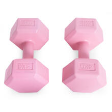 Hex dumbbells set 2x4 kg, vingrošanas svari, fitnesa slodze, rozā, ModernHome