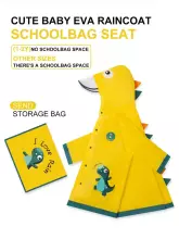 Kids Soft Raincoat Dino Art.258548 Yellow Bērnu lietus mētelis