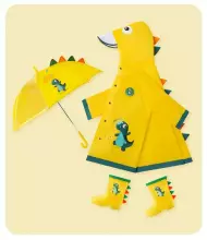 Kids Soft Raincoat Dino Art.258548 Yellow Bērnu lietus mētelis
