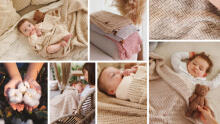 1647/03 KNITTED COTTON BLANKET BEIGE