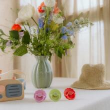 Frigg Daisy Round Latex Art.101613 Cream/Lupine Pacifier (nipple) made of 100% natural rubber 0-6 months (2 pcs.)