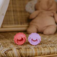Frigg Daisy Round Latex Art.101938 Violet Dream/Soft Lilac Pacifier (nipple) made of 100% natural rubber 0-6 months (2 pcs.)