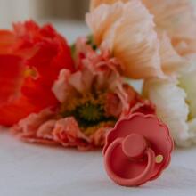 Frigg Daisy Round Latex Art.76221486 Aurora/Croissant  Pacifier (nipple) made of 100% natural rubber 0-6 months (2 pcs.)