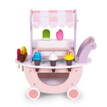 Деревянный магазин мороженого на колесах для детей 12 предметов ECOTOYS