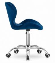 Swivel Office Chair with Wide Backrest Velvet Navy Blue