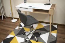 Office swivel chair with a wide backrest, eco-leather, chrome, gray