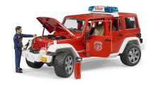 BRUDER 1:16 Jeep Wrangler ugunsdzēsības dienesta automašīna ar ugunsdzēsēju, 02528