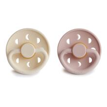 Frigg Moon Phase Round Latex Art.76291385 Blush/Cream Apaļš māneklītis (knupītis) no 100% naturāla kaučuka no 0-6 mēn. (2 gb.)