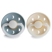 Frigg Moon Phase Round Latex Night Art.100201 Stone Blue Night/Cream Night  Пустышка(соска) из 100% натурального каучука 0-6 мес.(2 шт.)