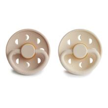 Frigg Moon Phase Round Latex Art.76292445 Cream/Croissant Pacifier (nipple) made of 100% natural rubber 6-18 months (2 pcs.)