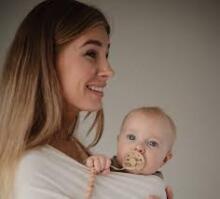 Frigg Moon Phase Round Latex Art.76292498 Pale Daffodil/Soft Lilac Pacifier (nipple) made of 100% natural rubber 6-18 months (2 pcs.)