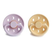 Frigg Moon Phase Round Latex Art.76292498 Pale Daffodil/Soft Lilac Pacifier (nipple) made of 100% natural rubber 6-18 months (2 pcs.)