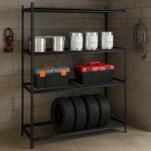 Steel garage rack with 4 shelves 183x150x54 cm