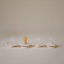Frigg Pacifiers 4-pack Round Latex/Silicone Art.101484 Cream Пустышка(соска) из 100% натурального каучука/силикон 0-6 мес.(4 шт.)