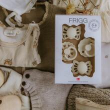 Frigg Pacifiers 4-pack Round Latex/Silicone Art.101486 Cream Пустышка(соска) из 100% натурального каучука/силикон 0-6 мес.(4 шт.)