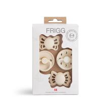 Frigg Pacifiers 4-pack Round Latex/Silicone Art.101485 Powder Blue Пустышка(соска) из 100% натурального каучука/силикон 0-6 мес.(4 шт.)