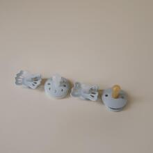 Frigg Pacifiers 4-pack Round Latex/Silicone Art.101485 Powder Blue Пустышка(соска) из 100% натурального каучука/силикон 0-6 мес.(4 шт.)
