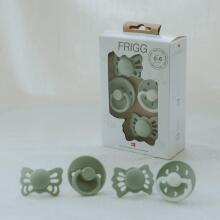 Frigg Pacifiers 4-pack Round Latex/Silicone Art.101928 Sage Пустышка(соска) из 100% натурального каучука/силикон 0-6 мес.(4 шт.)