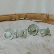 Frigg Pacifiers 4-pack Round Latex/Silicone Art.101928 Sage Пустышка(соска) из 100% натурального каучука/силикон 0-6 мес.(4 шт.)