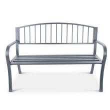 Garden bench with backrest, park bench for terrace and balcony, metal construction, graphite