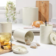 Russell Hobbs RH03270CEU7 Ribbed 4-Piece Countertop Set - Cream
