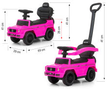MILLY MALLY 3692 Ride-On Vehicle with Handle Mercedes G350d Pink