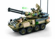 Конструктор Sluban, Военный Бронированный Автомобиль Stryker ADS, 320 деталей.