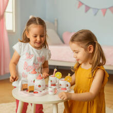 Деревянный чайный набор Чайник Чашки 14 предметов ECOTOYS