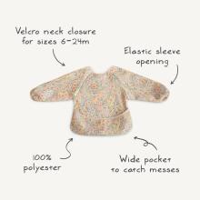 Mushie Long Sleeve Bib  Art.102086 Flowers   Детский слюнявчик  с рукавами