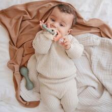 Mushie Ribbed Baby Blanket Blanket Art.101316 Tan Хлопковое одеяло/плед 90x90см
