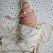 Mushie Ribbed Baby Blanket Blanket Art.101260 Blush Хлопковое одеяло/плед 90x90см