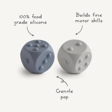 Mushie Dice Press Toy Art.100219 Augstākas kvalitātes - silikona grabulis motorikai (100% dabisks)