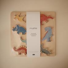 Mushie Wooden Puzzle  Art.101589 Dino Деревянный пазл