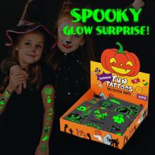 Halloween Tattoos for Children, Fun kids glow in the dark temporary tattoos