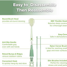 Haakaa 5-in-1 Cleaning Brush Set Art.BHK177-SG Щетка силиконовая для бутылочек и сосок