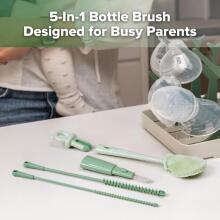 Haakaa 5-in-1 Cleaning Brush Set Art.BHK177-SG Щетка силиконовая для бутылочек и сосок