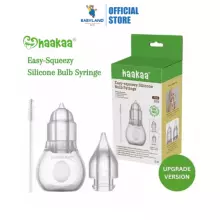 Haakaa Easy-Squeezy Silicone Bulb Syringe - Pro Art.SGE069 Аспиратор для носа,2 насадки в комплекте