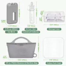 Haakaa Colostrum Essentials Pack Art.MHK208 Colostrum Essentials Pack - 4ml Collector (6pcs) + 750ml Steriliser Bag + Ice Brick