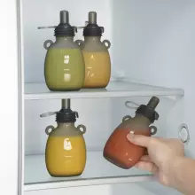Haakaa Happy Bear Silicone Goody Pouch Art.MHK164 vairākkārt lietojams saspiežamais konteineris,4gab,170ml