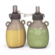 Haakaa Happy Bear Silicone Goody Pouch Art.MHK168 Силиконовый контейнер для  воды, пюре, соков 500мл