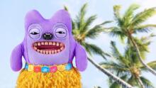 Fuggler Vacay Vibes – Plush Toy (Greedy Grinner, Purple)
