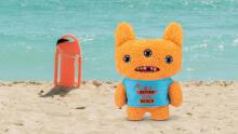 Fuggler Vacay Vibes by ZURU Funny Ugly Monster Plush Collectible Toy - Reek-O - orange, kids soft toy