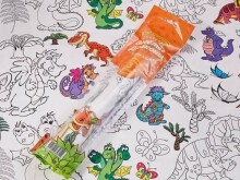 DA Coloring Tablecloth Happy Dino Art.KDTC0003 Скатерть-раскраска -Динозавры