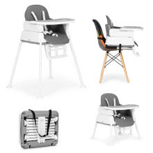 EcoToys Chair Art.263215 Grey Bērnu augstais krēsls 3-in-1 salokāms