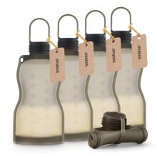 Haakaa Silicone Milk Storage Bag Art.MHK095 Силиконовый контейнер  для  воды, пюре, соков ,5 шт,260мл