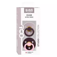 Bibs Studio Colour Round Fusion Art.263669 Dusky Lilac Plum Mix Pacifier, 100% natural  6-18  (2pcs)
