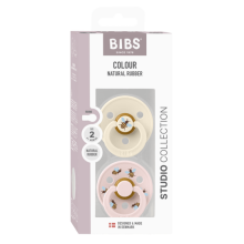 Bibs Studio Colour Round Fusion Art.263671 Bumblebee Ivory Mix Pacifier, 100% natural  6-18  (2pcs)