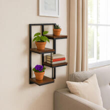 Wall Plant Stand Hanging Shelf for Flowers Decorations 4 Levels Loft ModernHome